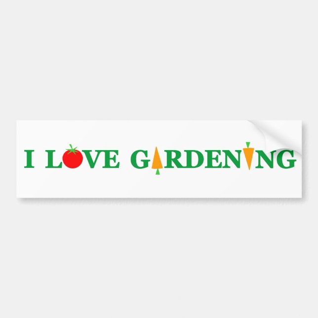 Lustigt Gardener i KÄRLEK ! Bumper Sticker Bildekal (Framsidan)