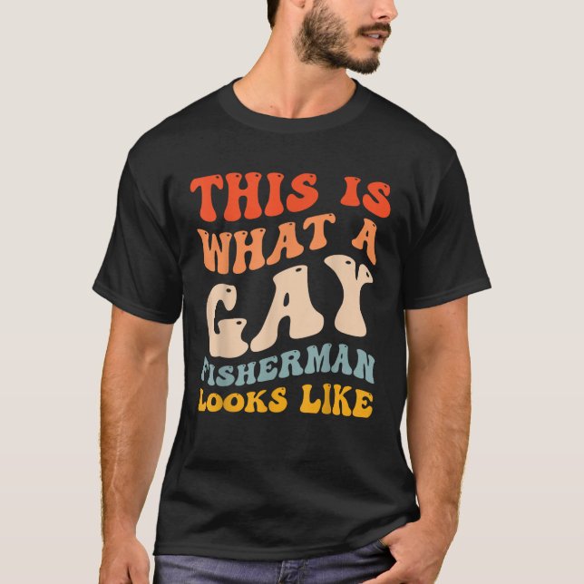 Lustigt Gay pride som fiskar vad en Gay Fisherman  T Shirt (Framsida)