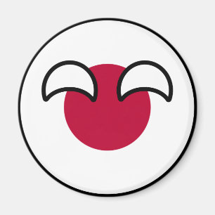 Lustigt Geeky Japan Countryball Flagga Magnet
