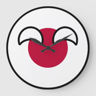 Lustigt Geeky Japan Countryball Flagga Stor Klocka