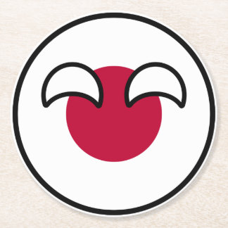 Lustigt Geeky Japan Countryball Flagga Underlägg Papper Rund