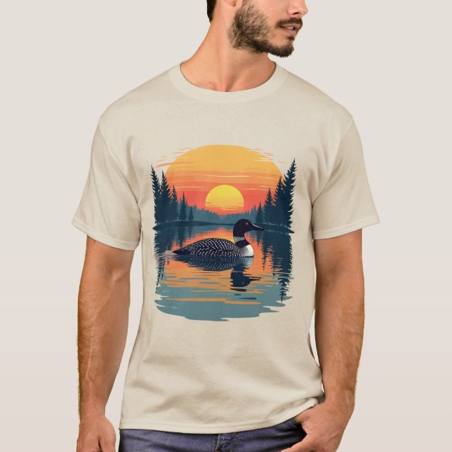 Lustigt gemensamt Loon - Minnesota Bird Watcher T Shirt (Framsida)