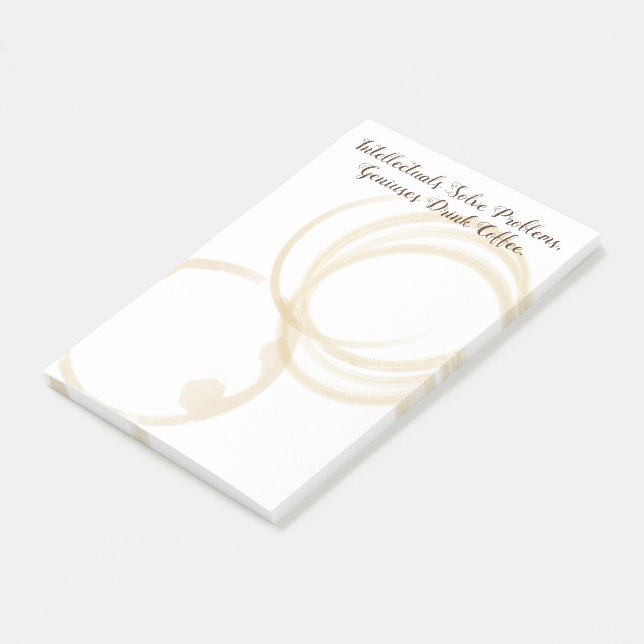 Lustigt "Geniuses Drink Coffee"-kaffe Ring Post-it Block (Vinklad)