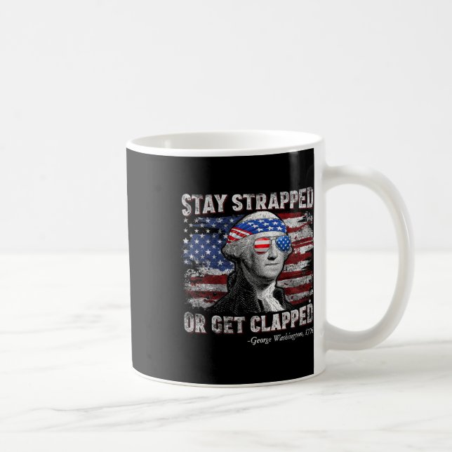Lustigt George Washington 4:e juli - Strappad Kaffemugg (Höger)