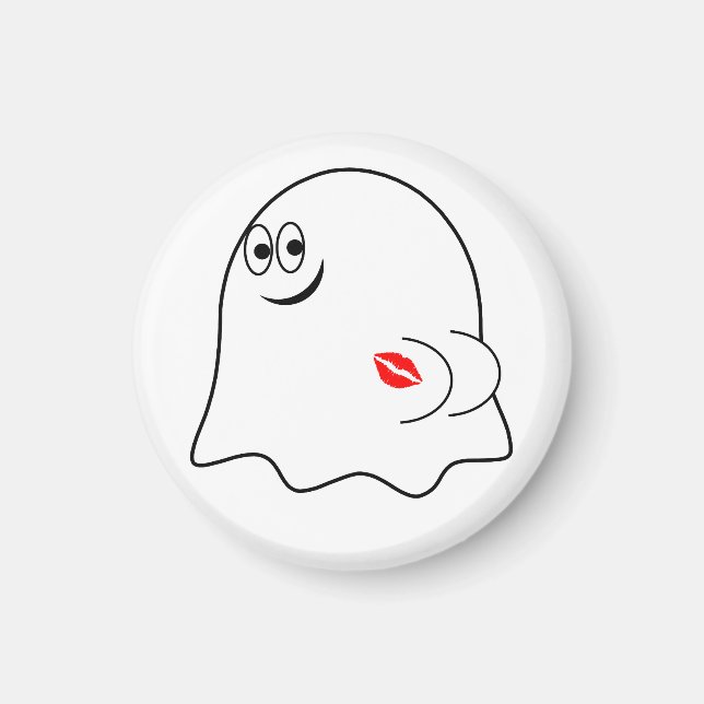 Lustigt Ghost emoji! Magnet (Framsidan)