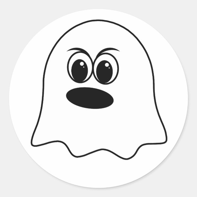 Lustigt Ghost emoji! Runt Klistermärke (Framsida)