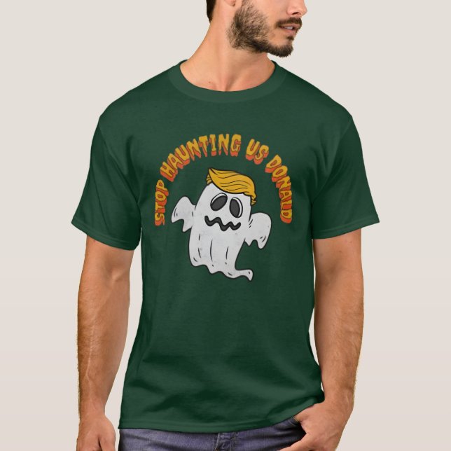 Lustigt Ghost-protestens stoppande design T Shirt (Framsida)