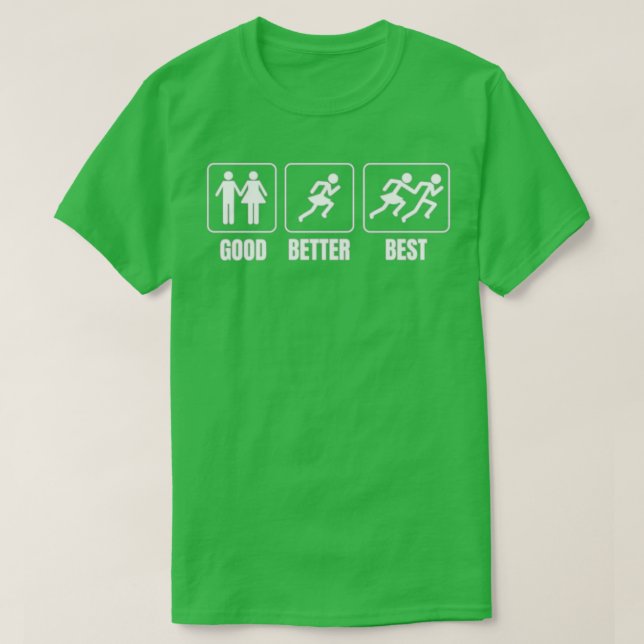 Lustigt gift som kör ett par Jogger Cardio Gift T Shirt (Design framsida)