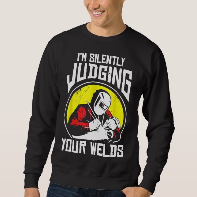 Lustigt Gift Welder Design Jag dömer dig tyst Lång Ärmad Tröja (Framsida)