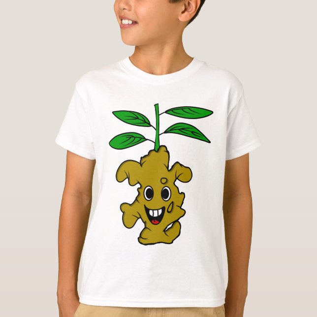 Lustigt Ginger Plant Illustration T Shirt (Framsida)