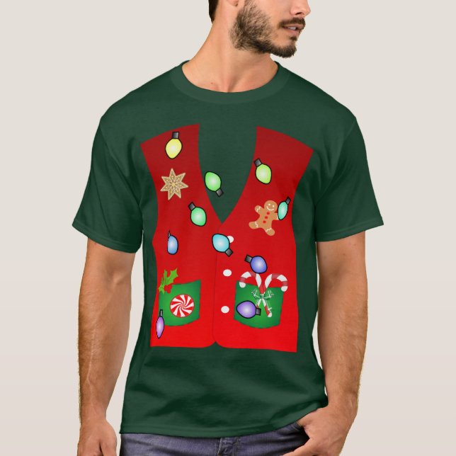 Lustigt gingerbrödscookie ful christmas sweater t shirt (Framsida)