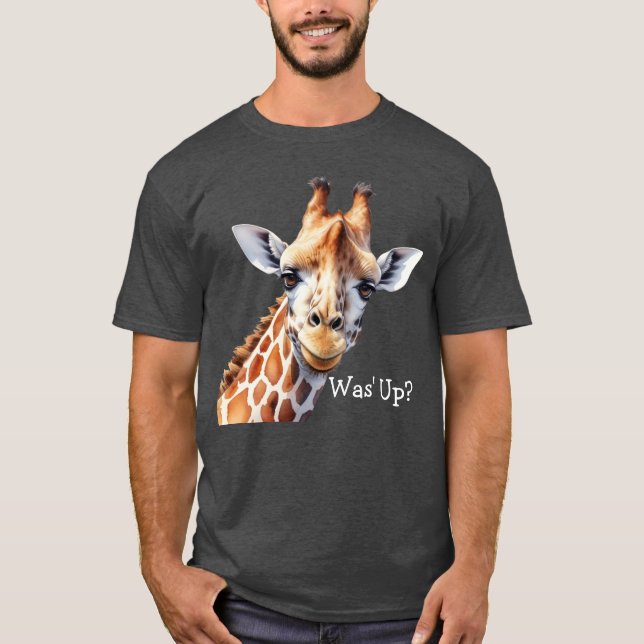 Lustigt Giraffe Älskare t-shirt, var det upp? T Shirt (Framsida)