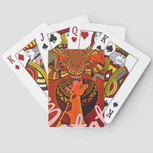 Lustigt Giraffe: En afrikansk karm i Kaleidoscopic Spel Kort