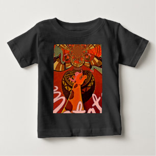 Lustigt Giraffe: En afrikansk karm i Kaleidoscopic T-shirt