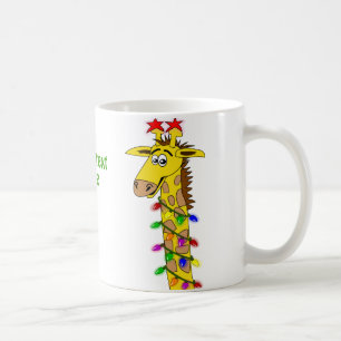 Lustigt Giraffe med Ljus med viskös jul Kaffemugg