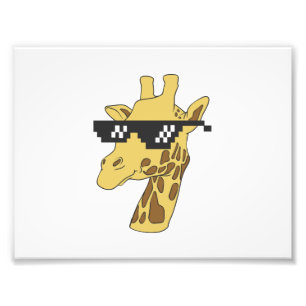 Lustigt giraffe med solglasögon fototryck