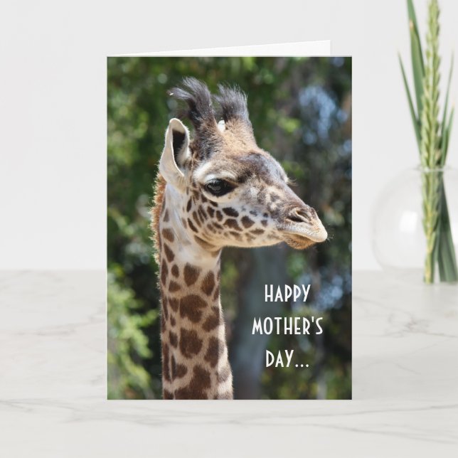 Lustigt Giraffe Mors dag, från den söta! 2 Kort (Framsida)