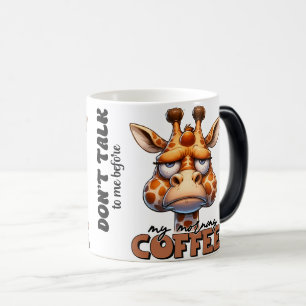 Lustigt Giraffe Mugg - "Prata inte med mig före mi