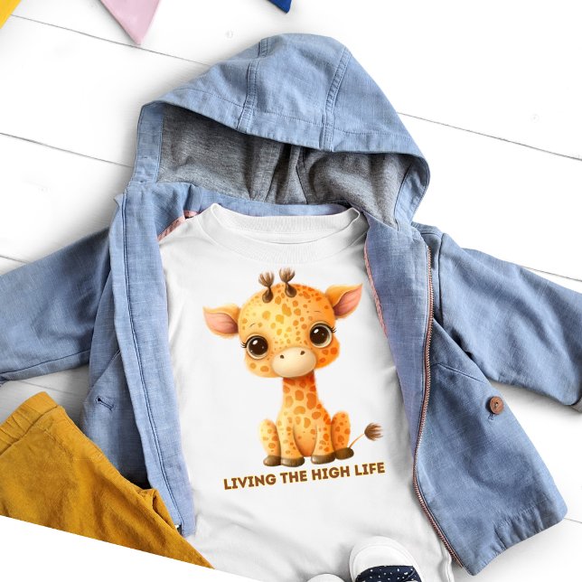 Lustigt Giraffe som lever ett högt liv T Shirt (Skapare uppladdad)