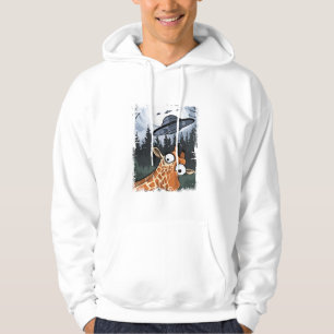 Lustigt Giraffe UFO Zoo Animal Konstig Memegrafik Hoodie