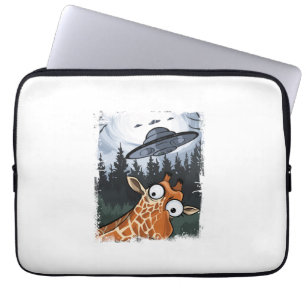 Lustigt Giraffe UFO Zoo Animal Konstig Memegrafik Laptop Fodral