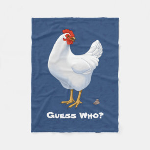 Lustigt gissar vem Chicken Poo White Hen Fleecefilt