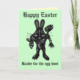 Lustigt Glad påsk-kort med cyborgbunny Helgkort