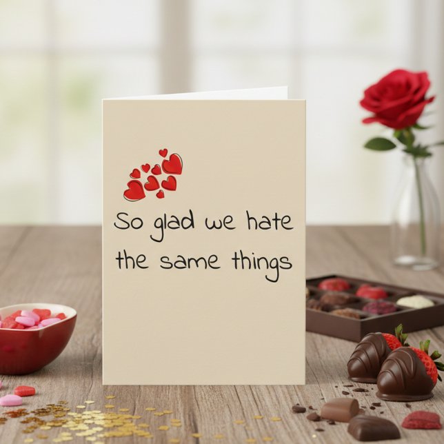 Lustigt Glad vi hatar samma Sak Alla hjärtans dag Kort (Skapare uppladdad)