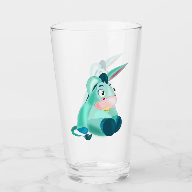 Lustigt glas med Baby Donkey - målarfärg (Framsida)