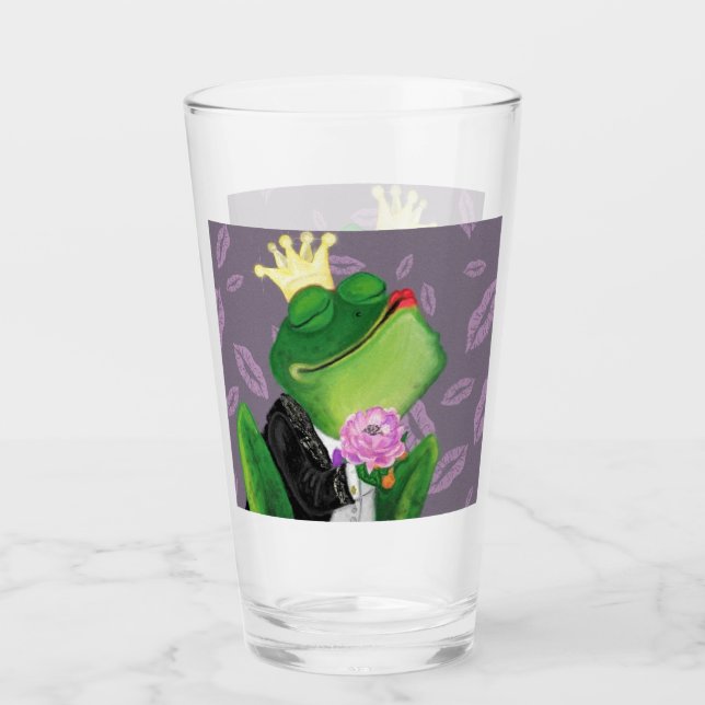 Lustigt glas med Frog Prince - Kiss (Framsida)