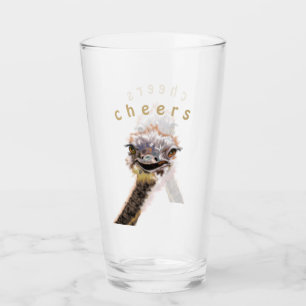 Lustigt glas med lekfull struts - Cheers