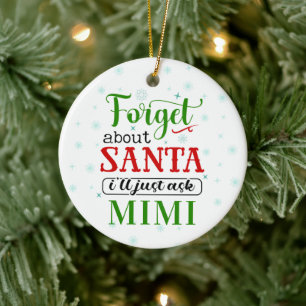 Lustigt Glöm MIMI Grandma-julprydnaden Julgransprydnad Keramik