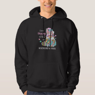 Lustigt Gnome jag är glad över att vara sjukvårdsp Hoodie