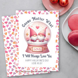 Lustigt Gnome Matter vad Cute Valentine-dagen är Julkort