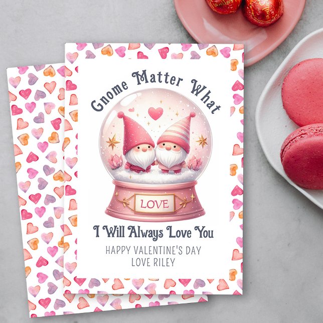 Lustigt Gnome Matter vad Cute Valentine-dagen är Julkort (Funny Valentine Card .. Gnome Matter What I will always love you - Order Printed or Instand Download)