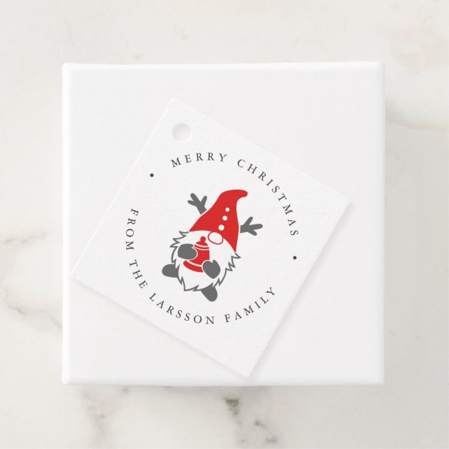 Lustigt Gnome med Reindeer Antlers jul Gåvor Etiketter (På plats)