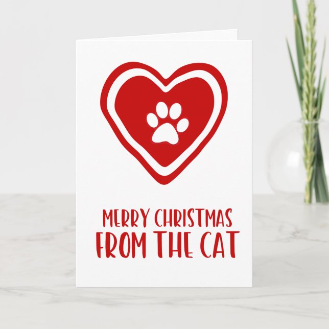 Lustigt God jul från Cat Julafton-kortet Helgkort (Framsida)