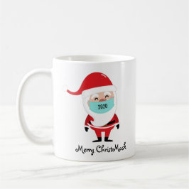 Lustigt God jul Santa med mask 2020 Kaffemugg
