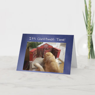 Lustigt Golden Retriever med Treats Advent Calenda Kort