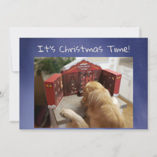 Lustigt Golden Retriever med Treats jul Julkort