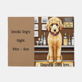 Lustigt goldendoodle hund brun neutralt