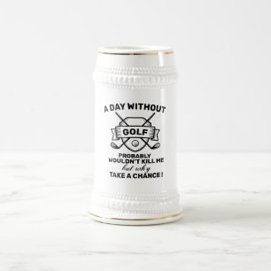 Lustigt Golf Beer Stein - "Varför ta en chans?" Gi Sejdel