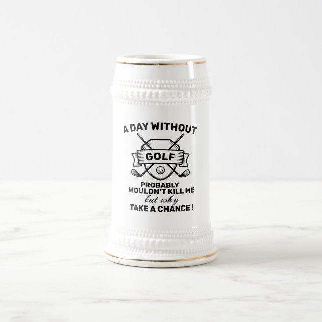 Lustigt Golf Beer Stein - "Varför ta en chans?" Gi Sejdel (Center)