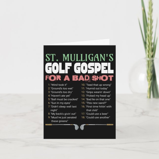 Lustigt Golf St.mulligans kuk för en dålig Fu Kort (Framsida)