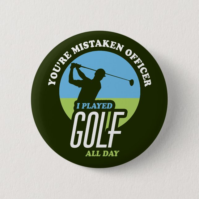 Lustigt golf-tal för golfer knapp (Framsida)