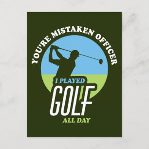 Lustigt golf-tal för golfer vykort
