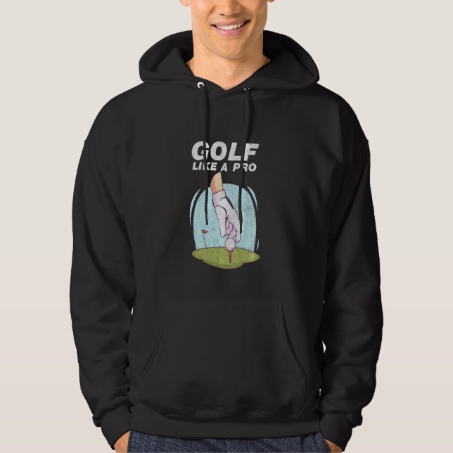 Lustigt golfbanor som Kärlek ska spela Golf Hoodie (Framsida)