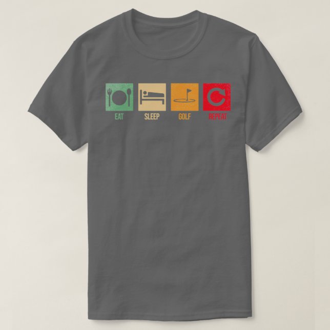Lustigt golfcitat äta sömngolf t shirt (Design framsida)