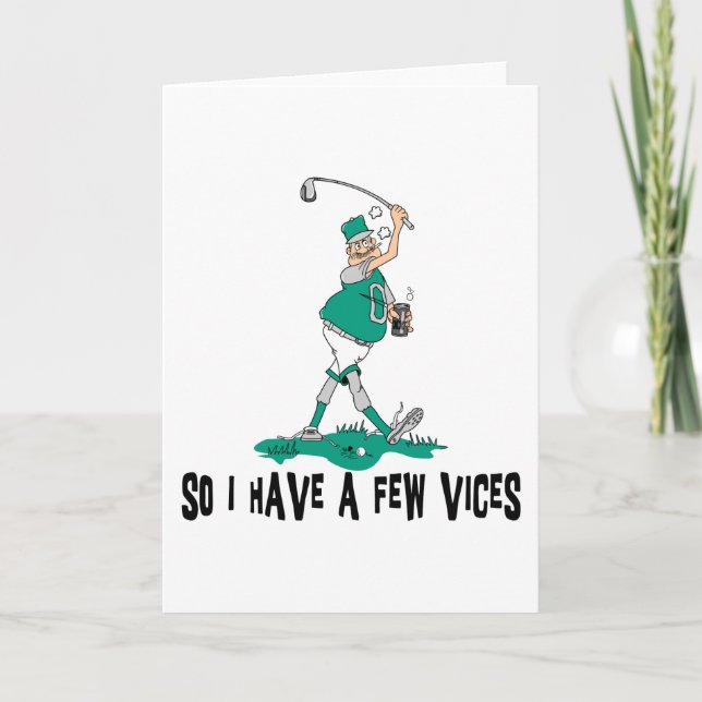 Lustigt Golfer med Vice Helgkort (Framsida)
