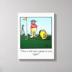 Lustigt golfkonsthög canvastryck